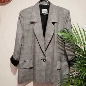 Vintage Tweed Plaid Oversized Blazer